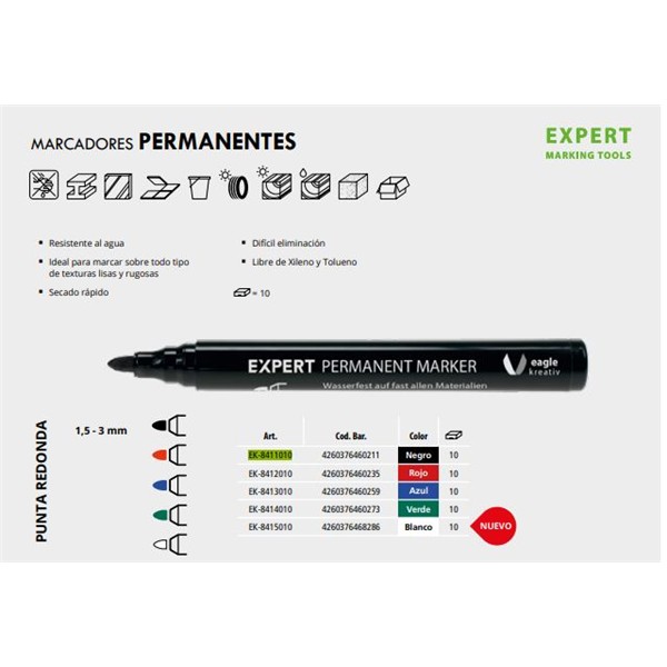 EXPERT MARCADOR punta redonda Rojo