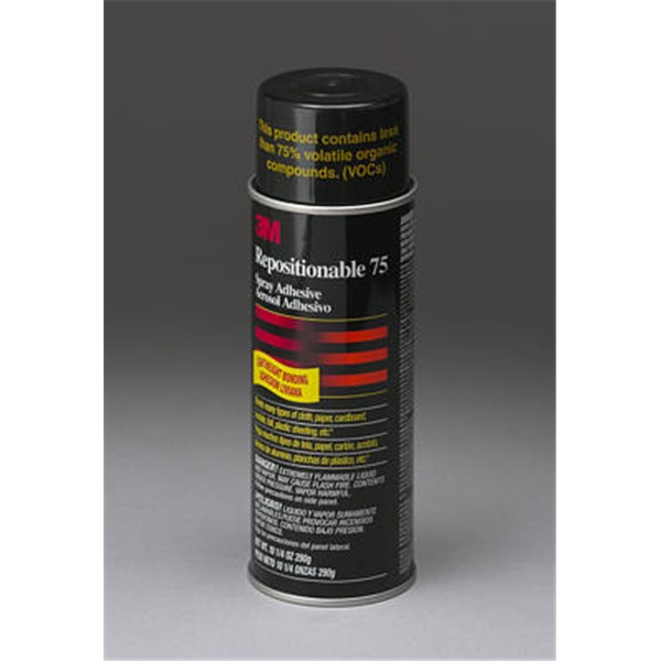 3M&trade; Adhesivo en Aerosol Reposicionable 75, Incolora, 500 ml
